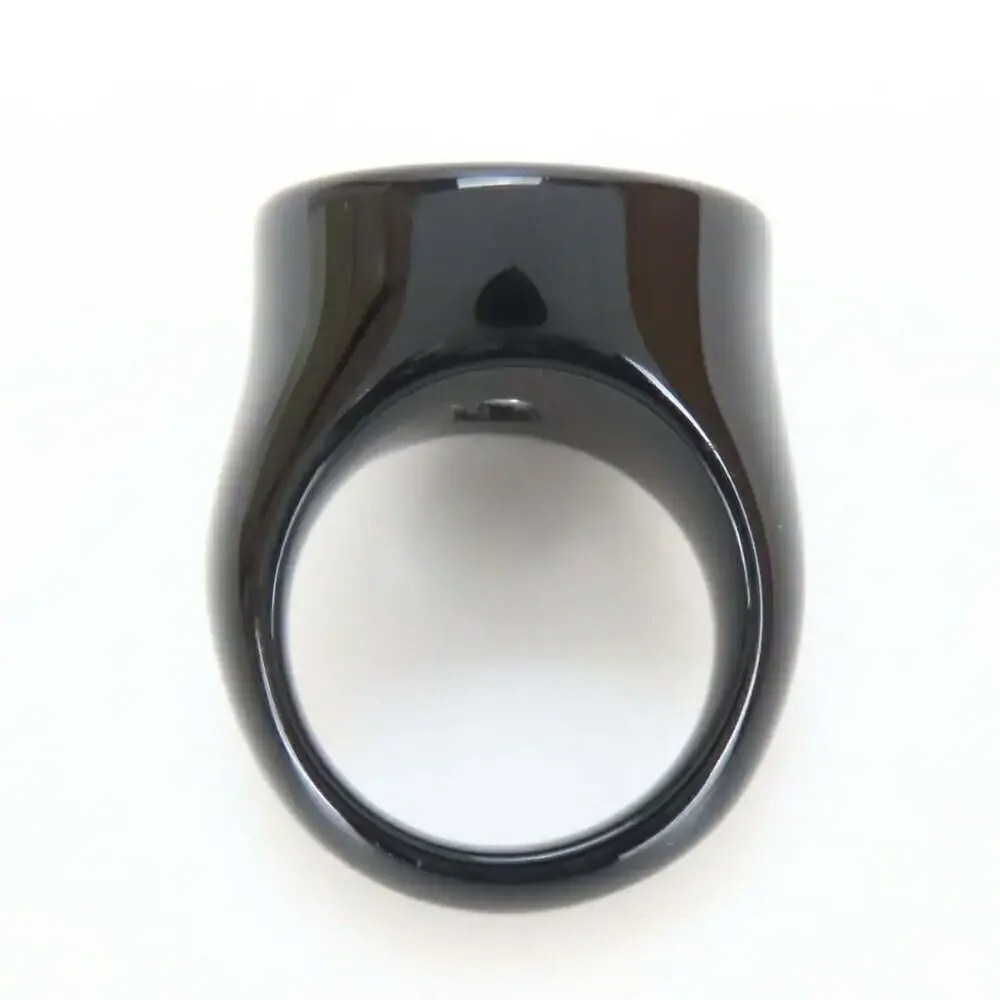 CHANEL Black Logo Ring